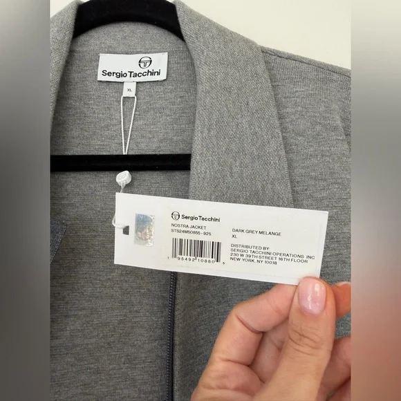 Sergio Tacchini  Mens Nostra Jacket. Two-Tone Gray Zip-Up Sweater Xl - Picture 3 of 7